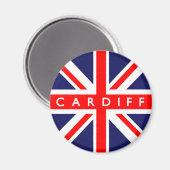 Cardiff UK Flag Magnet (Vorderseite/Rückseite)