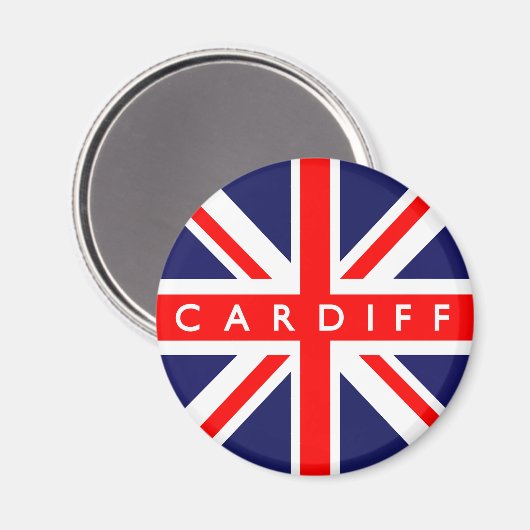 Cardiff UK Flag Magnet (Vorderseite/Rückseite)