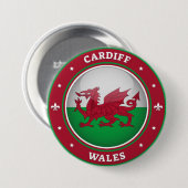 Cardiff Wales Button (Vorne & Hinten)