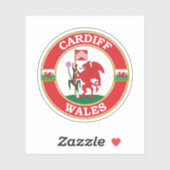 Cardiff Wales Circle Emblem Aufkleber (Blatt)