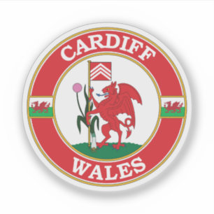 Cardiff Wales Circle Emblem Aufkleber