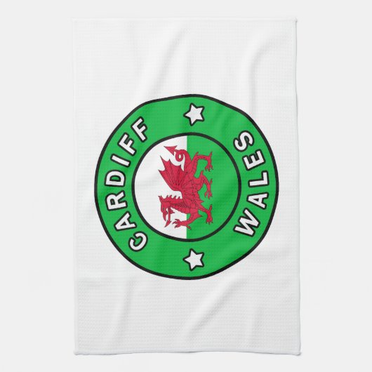 Cardiff Wales Geschirrtuch (Vertikal)