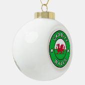 Cardiff Wales Keramik Kugel-Ornament (Links)