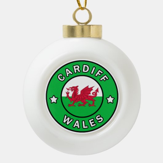 Cardiff Wales Keramik Kugel-Ornament (Vorderseite)