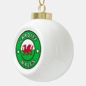 Cardiff Wales Keramik Kugel-Ornament (Rechts)