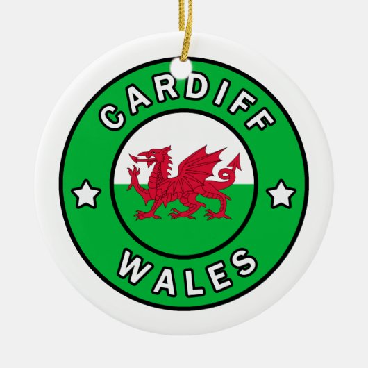 Cardiff Wales Keramik Ornament (Vorne)
