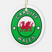 Cardiff Wales Keramik Ornament (Links)