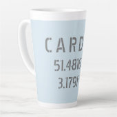 Cardiff Wales Latitude & Longitude Milchtasse (Linke Ecke)