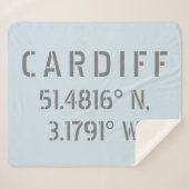 Cardiff Wales Latitude & Longitude Sherpadecke (Vorderseite (Horizontal))