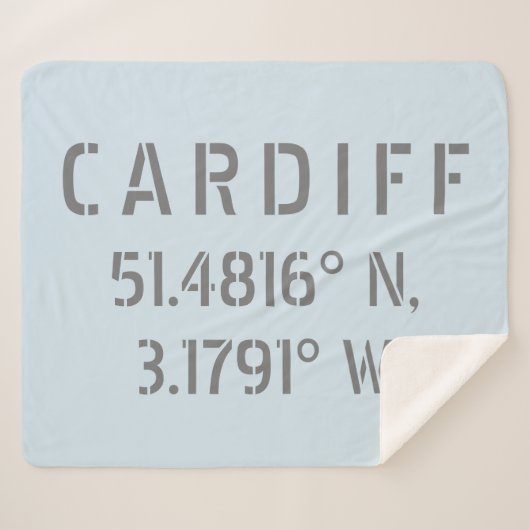 Cardiff Wales Latitude & Longitude Sherpadecke (Vorderseite (Horizontal))