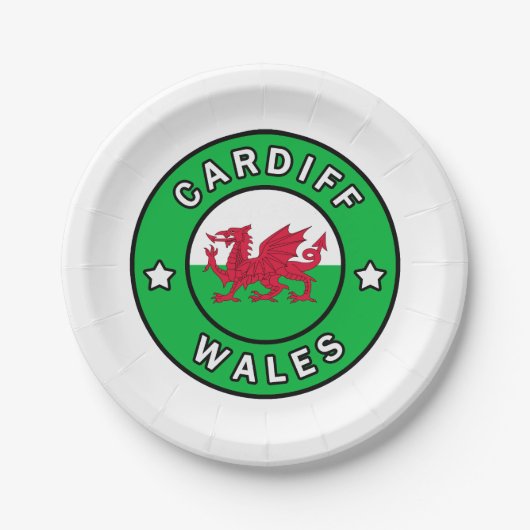 Cardiff Wales Pappteller (Vorderseite)