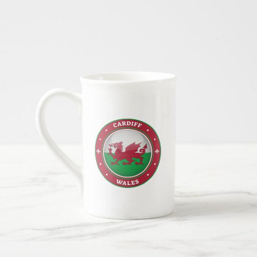 Cardiff Wales Porzellantasse (Links)