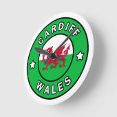 Cardiff Wales Runde Wanduhr (Winkel)