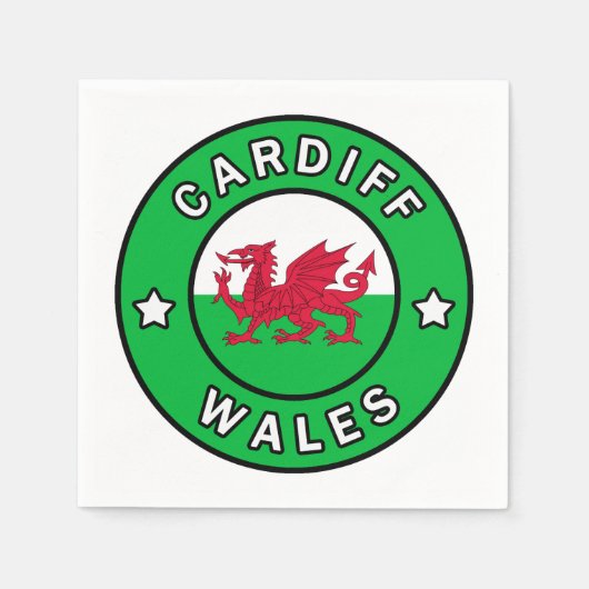 Cardiff Wales Serviette (Vorderseite)