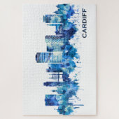 Cardiff Wales Skyline Blue Puzzle (Vertikal)