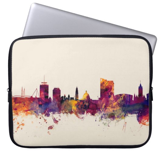 Cardiff Wales Skyline Laptopschutzhülle (Vorderseite)