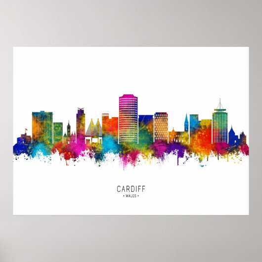 Cardiff Wales Skyline Poster (Vorne)