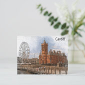 Cardiff Wales UK Vintage Travel Postkarte (Stehend Vorderseite)