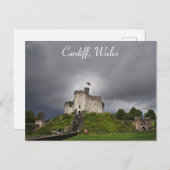 Cardiff Wales Welsh Castle Travel Postkarte (Vorne/Hinten)