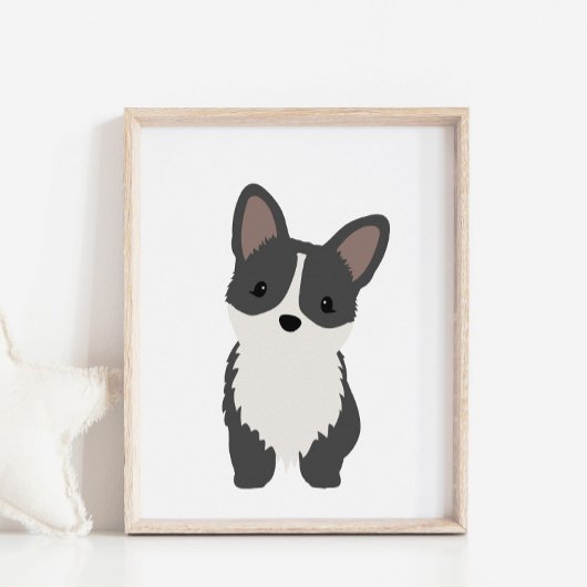 Cardigan Black Corgi Dog Kinderzimmer & Kids Poste Poster