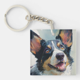 Cardigan Corgi Aquarell Schlüsselanhänger