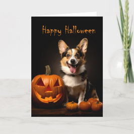 Cardigan Corgi Halloween Karte