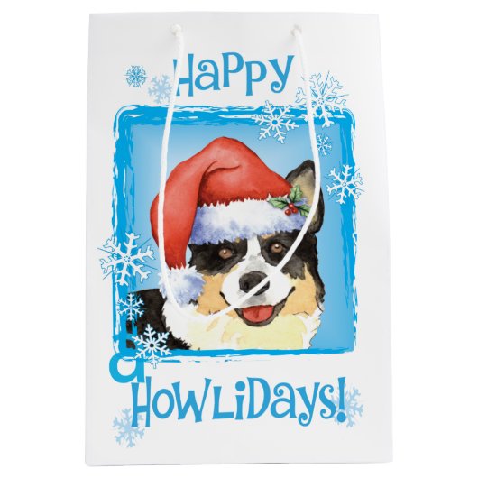 Cardigan Walisisch Corgi Mittlere Geschenktüte (Vorderseite)