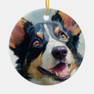 Cardigan Welsh Corgi Aquarell Keramik Ornament