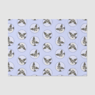 Cardigan Welsh Corgi Blue Merle Malerei Dog Art Seidenpapier
