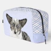 Cardigan Welsh Corgi Blue Merle Malerei Dog Art Waschbeutel (Rechte Ecke)