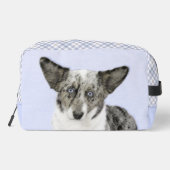 Cardigan Welsh Corgi Blue Merle Malerei Dog Art Waschbeutel (Rückseite)