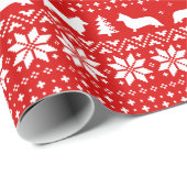 Cardigan Welsh Corgi Christmas Sweater Pattern Dog Geschenkpapier (Rolleneckpunkt)