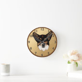 Cardigan Welsh Corgi Clock Runde Wanduhr (Zuhause)
