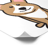 Cardigan Welsh Corgi Dog Cartoon Poster (Ecke)