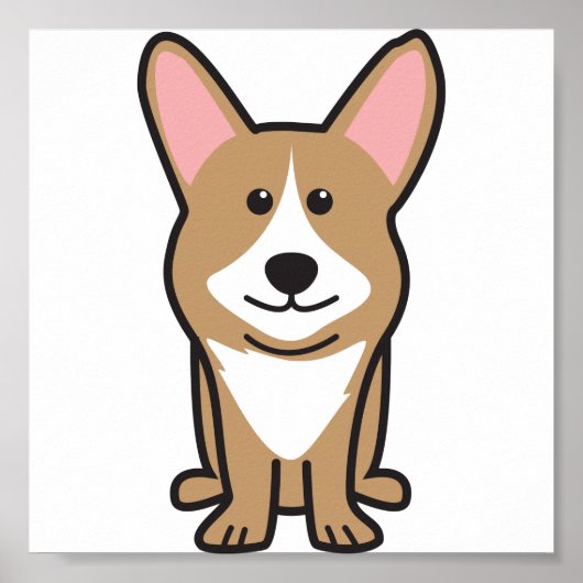 Cardigan Welsh Corgi Dog Cartoon Poster (Vorne)