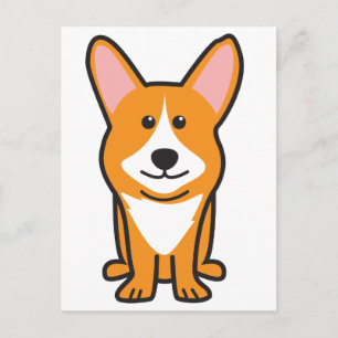 Cardigan Welsh Corgi Dog Cartoon Postkarte