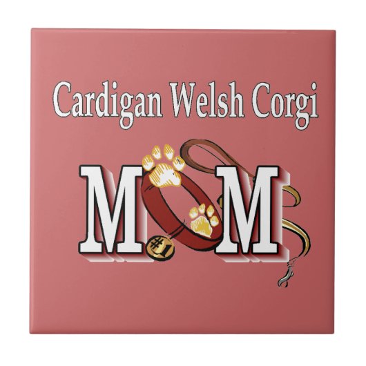 Cardigan Welsh Corgi Dog MAMA Fliese (Vorderseite)