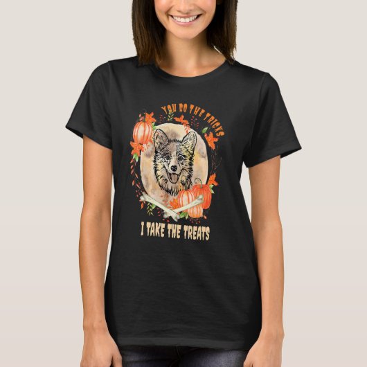 Cardigan Welsh Corgi Dog Owner Halloween Spaß T-Shirt (Vorderseite)