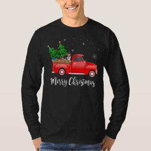 Cardigan Welsh Corgi Dog Riding Red Truck Christma T-Shirt