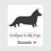 Cardigan Welsh Corgi Dog Silhouette Vinyl Sticker (Blatt)