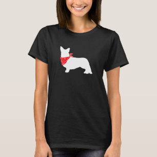 Cardigan Welsh Corgi Dog Wearing Red Bandana T-Shirt