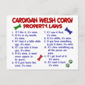 CARDIGAN WELSH CORGI Eigentumsgesetze 2 Postkarte (Vorderseite)