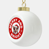 Cardigan Welsh Corgi fröhlich und hell Keramik Kugel-Ornament (Rechts)