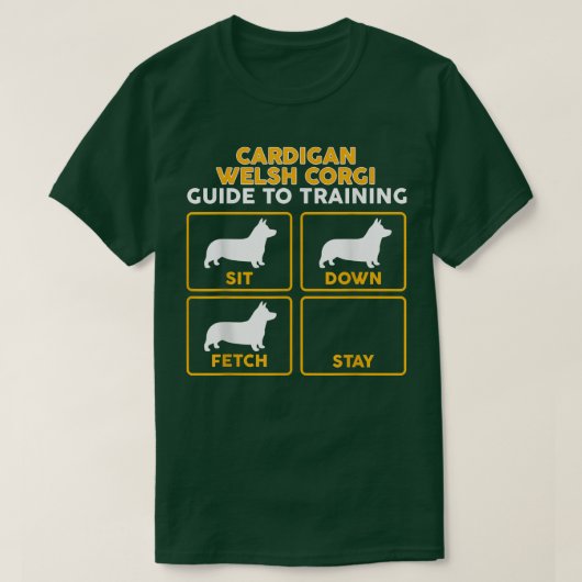 Cardigan Welsh Corgi Funny Guide to Training T-Shirt (Design vorne)