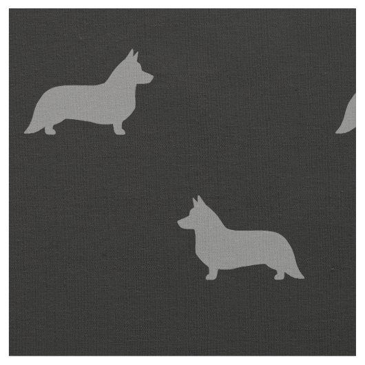 Cardigan Welsh Corgi Hund Silhouetten Muster Stoff (Nahaufnahme)
