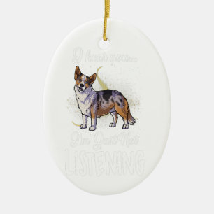 Cardigan Welsh Corgi Ich höre Sie nicht hören Keramik Ornament