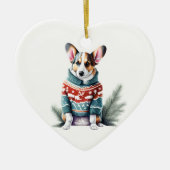 Cardigan Welsh Corgi im Weihnachtsspass Keramik Ornament (Vorne)