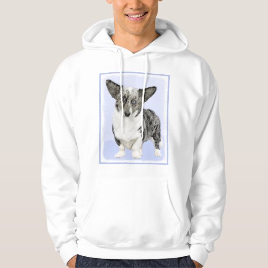 Cardigan Welsh Corgi Malerei - Original Hund Kunst Hoodie (Vorderseite)