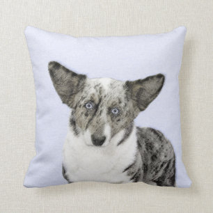 Cardigan Welsh Corgi Malerei - Original Hund Kunst Kissen