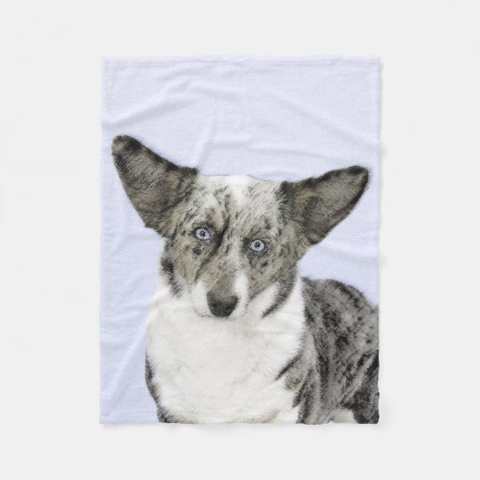 Cardigan Welsh Corgi Painting - Original Dog Art Fleecedecke (Vorderseite)